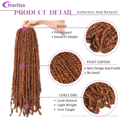 New Arrival Fashionable Pure Color Passion Twist Locs Crochet Braids Faux Locs Marley Synthetic Braiding Hair Extensions African